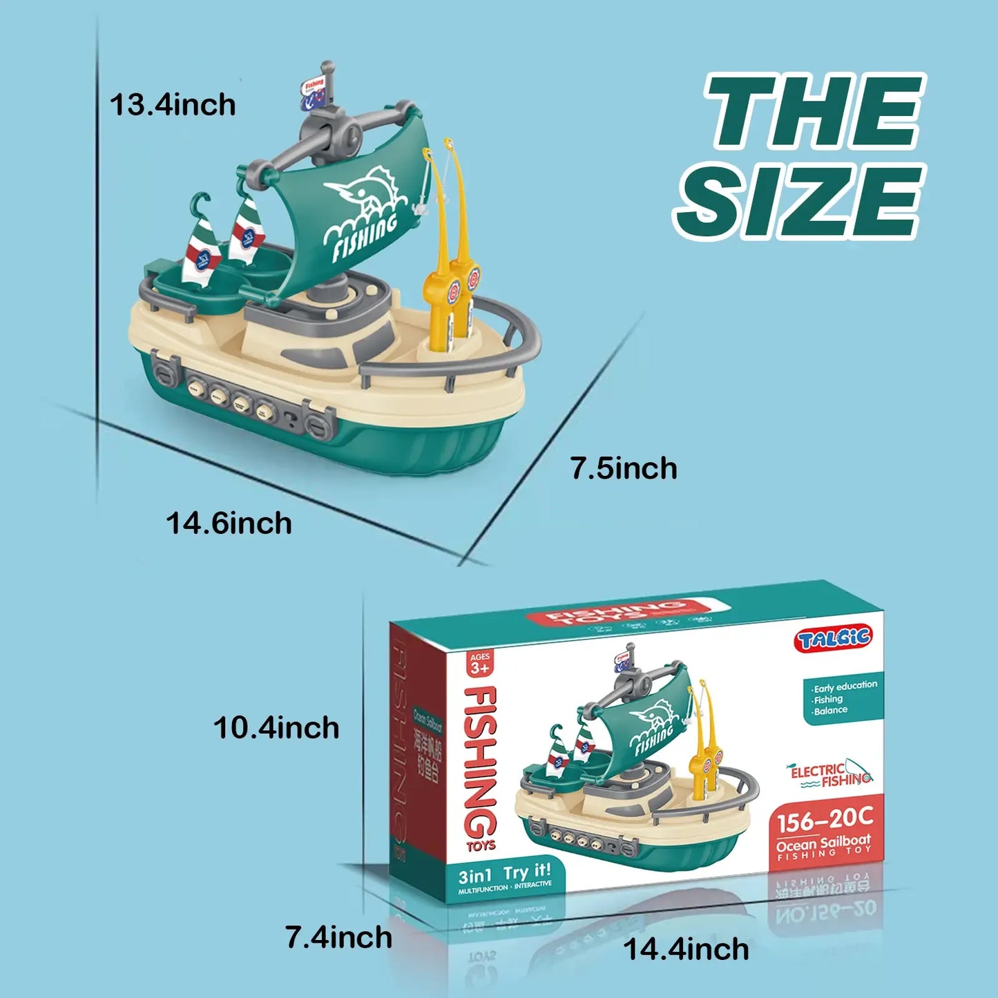 Green Electric Magnetic Fishing Toy