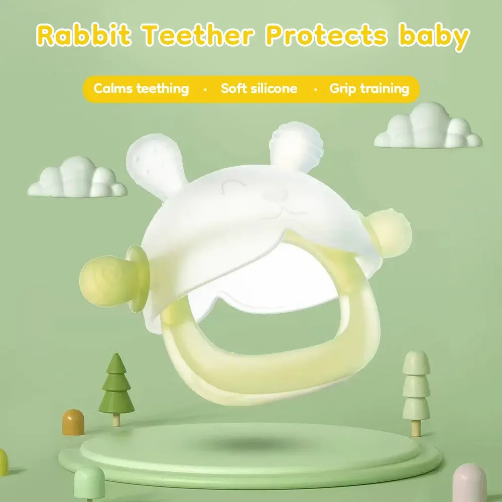 Bunny Silicone Baby Teether Mitten