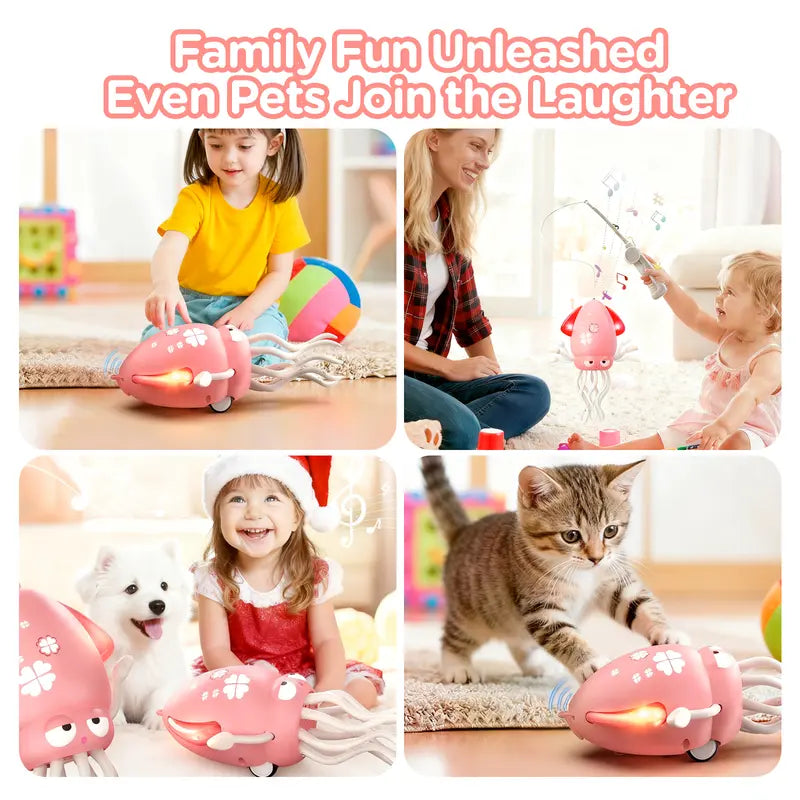Light Up Dancing Squid Toy Music Interactive Kids Sensory Toy