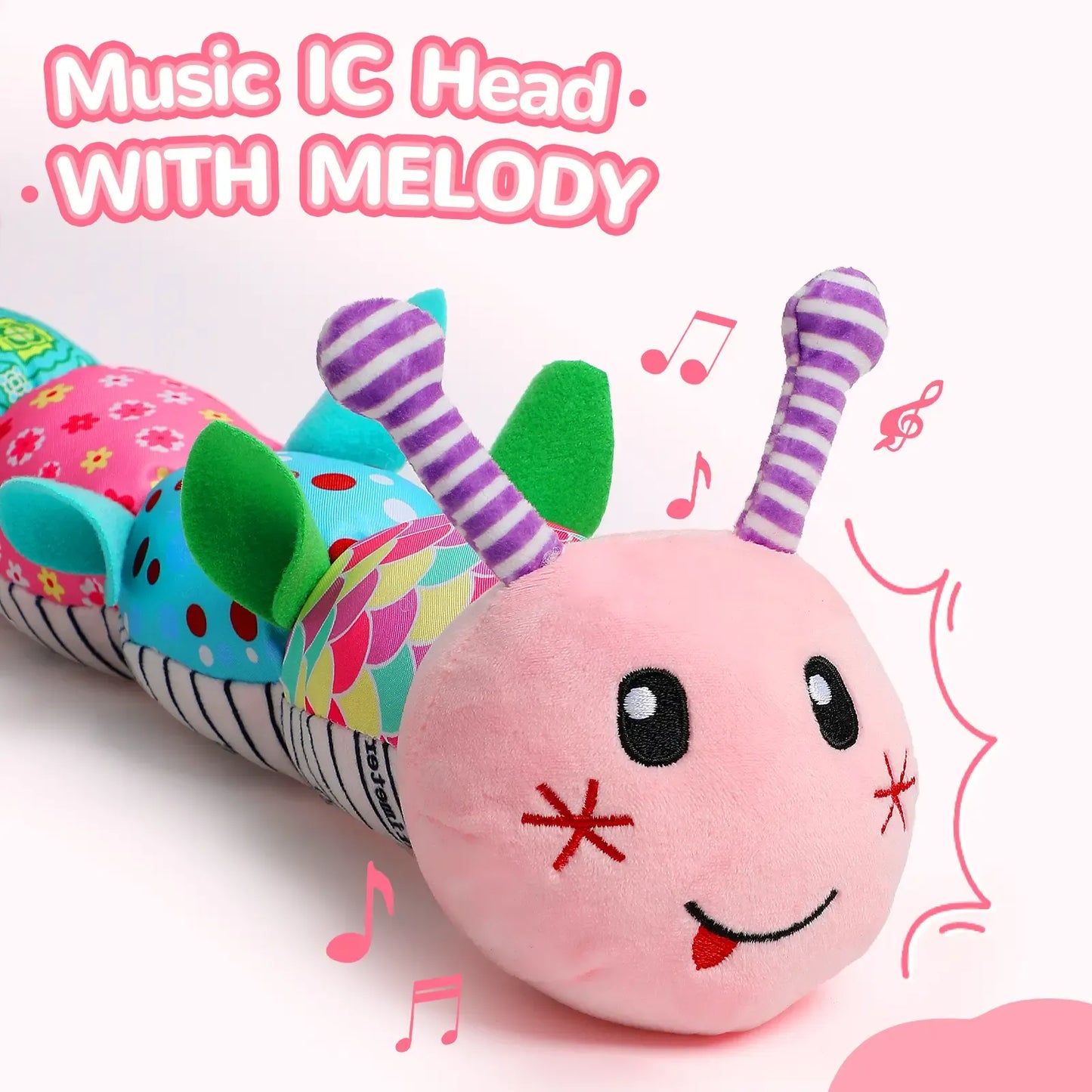 Musical Caterpillar Baby Sensory Toy Infant Tummy Time Play Gift