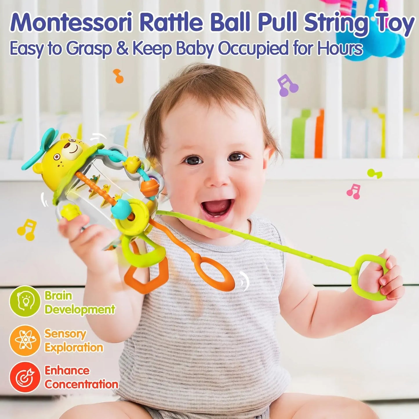 Baby Silicone Rattle Sensory Toy