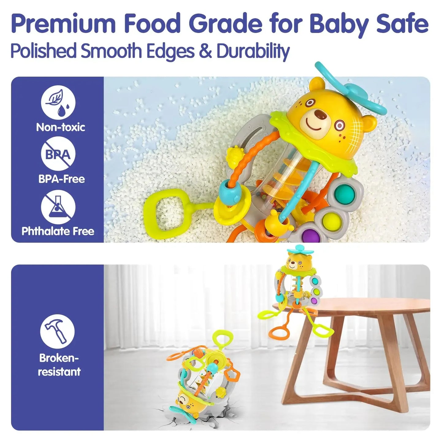 Baby Silicone Rattle Sensory Toy