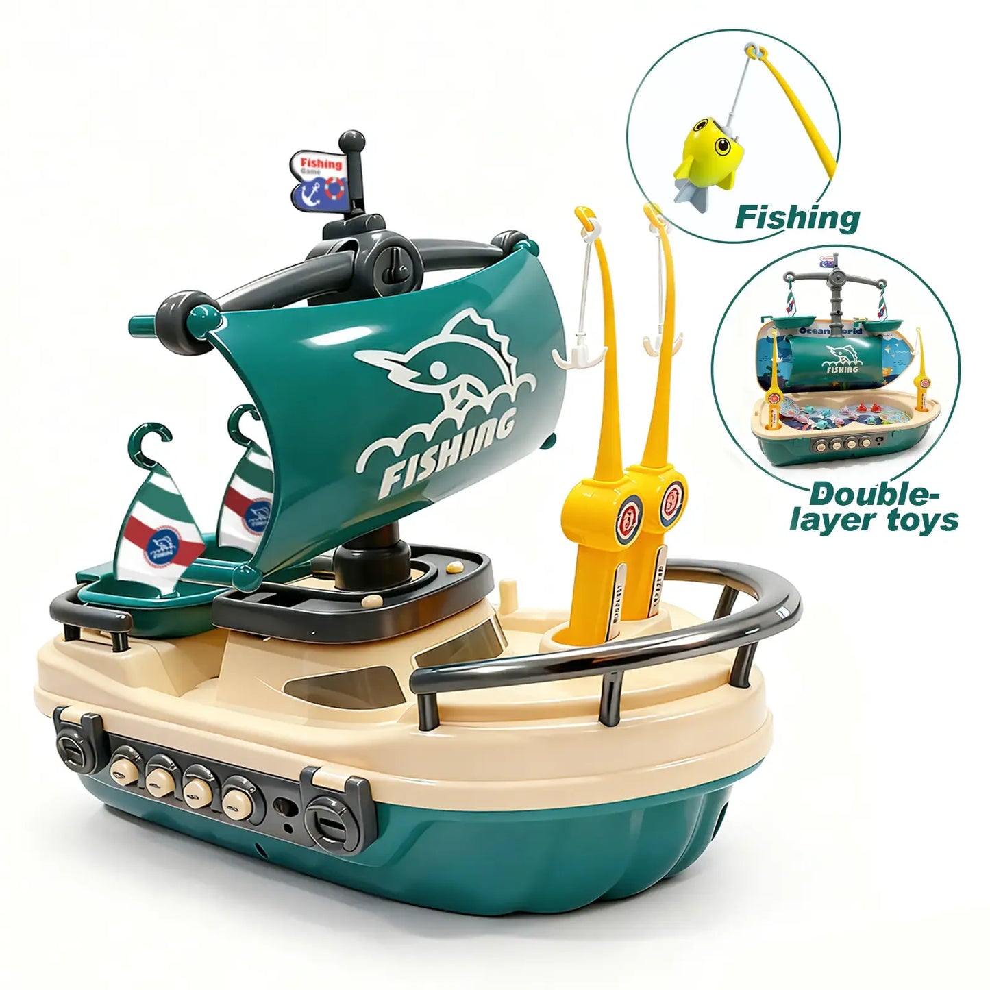 Green Electric Magnetic Fishing Toy
