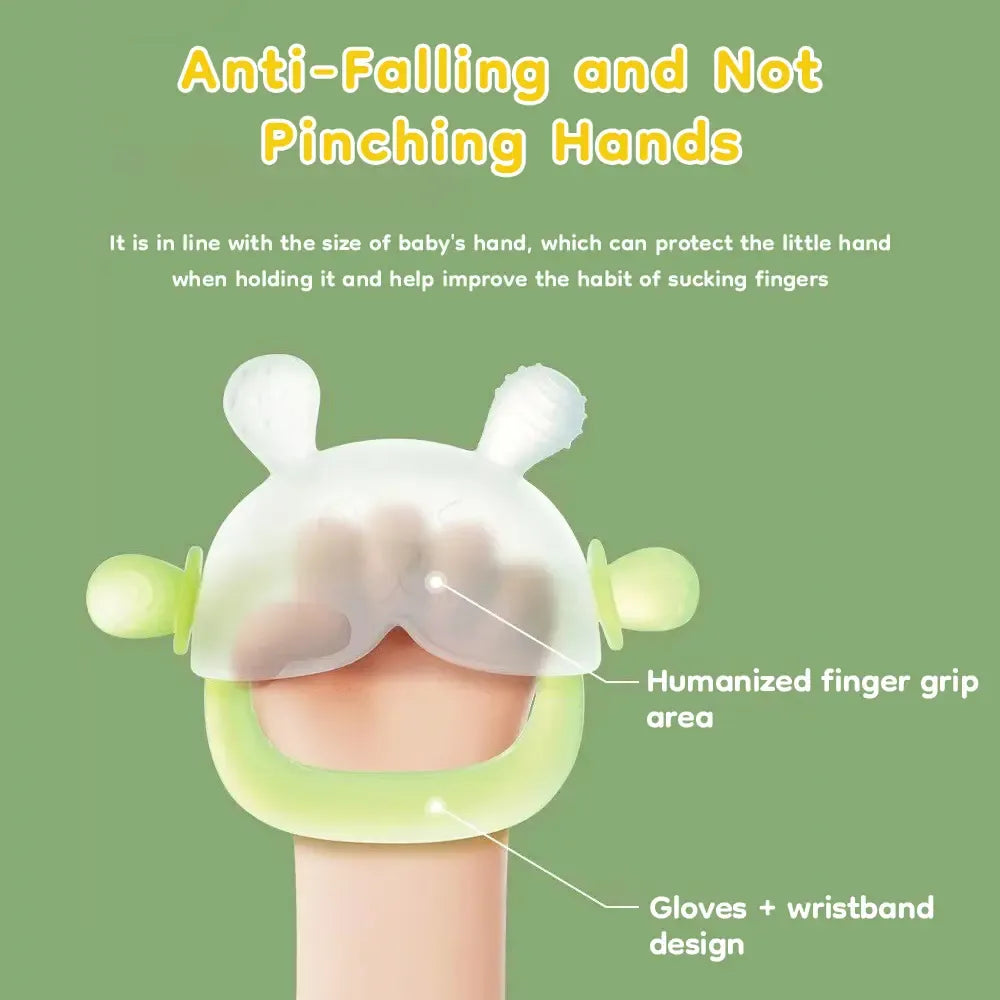 Bunny Silicone Baby Teether Mitten