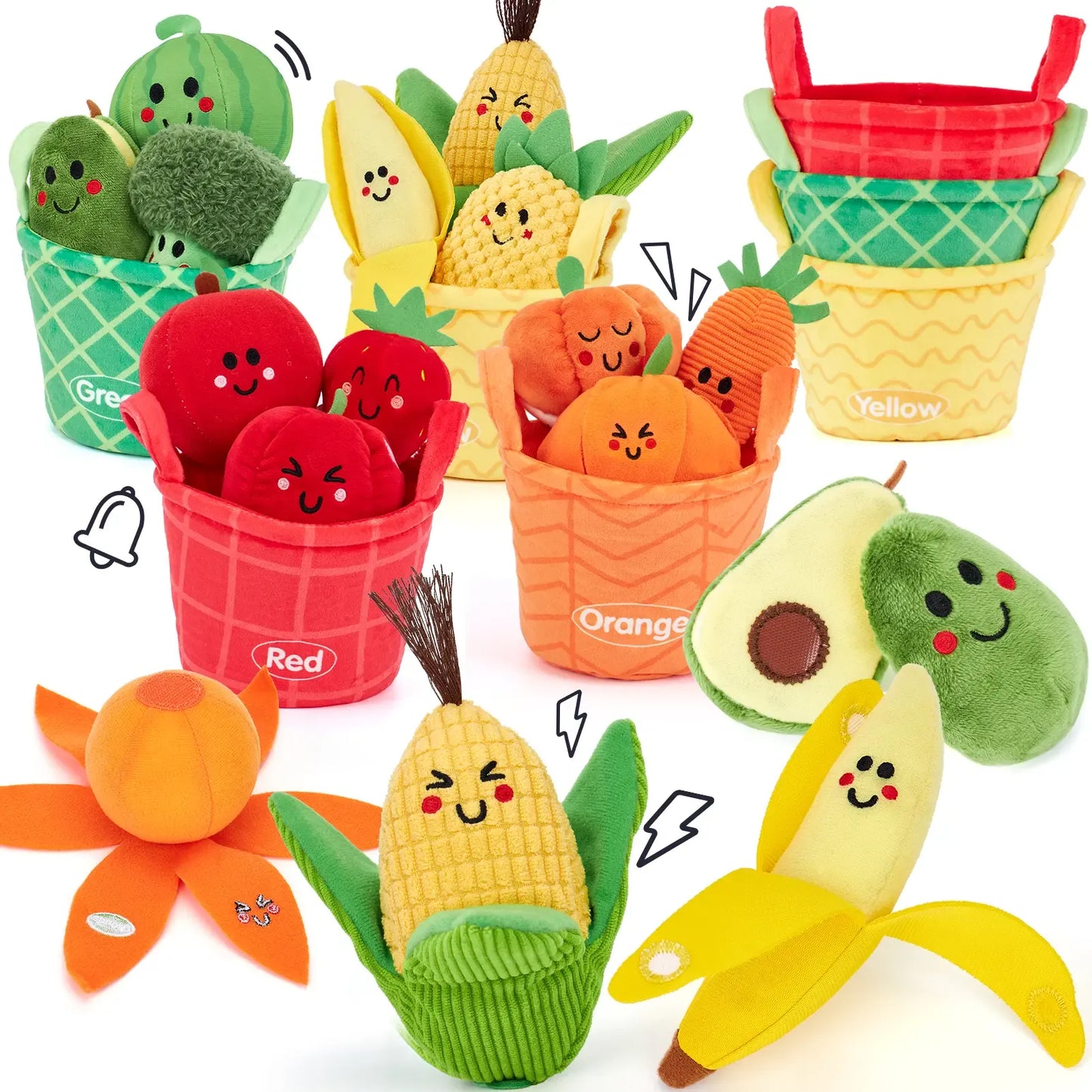 16Pcs Fruit Veggie Sorting Baby Toys