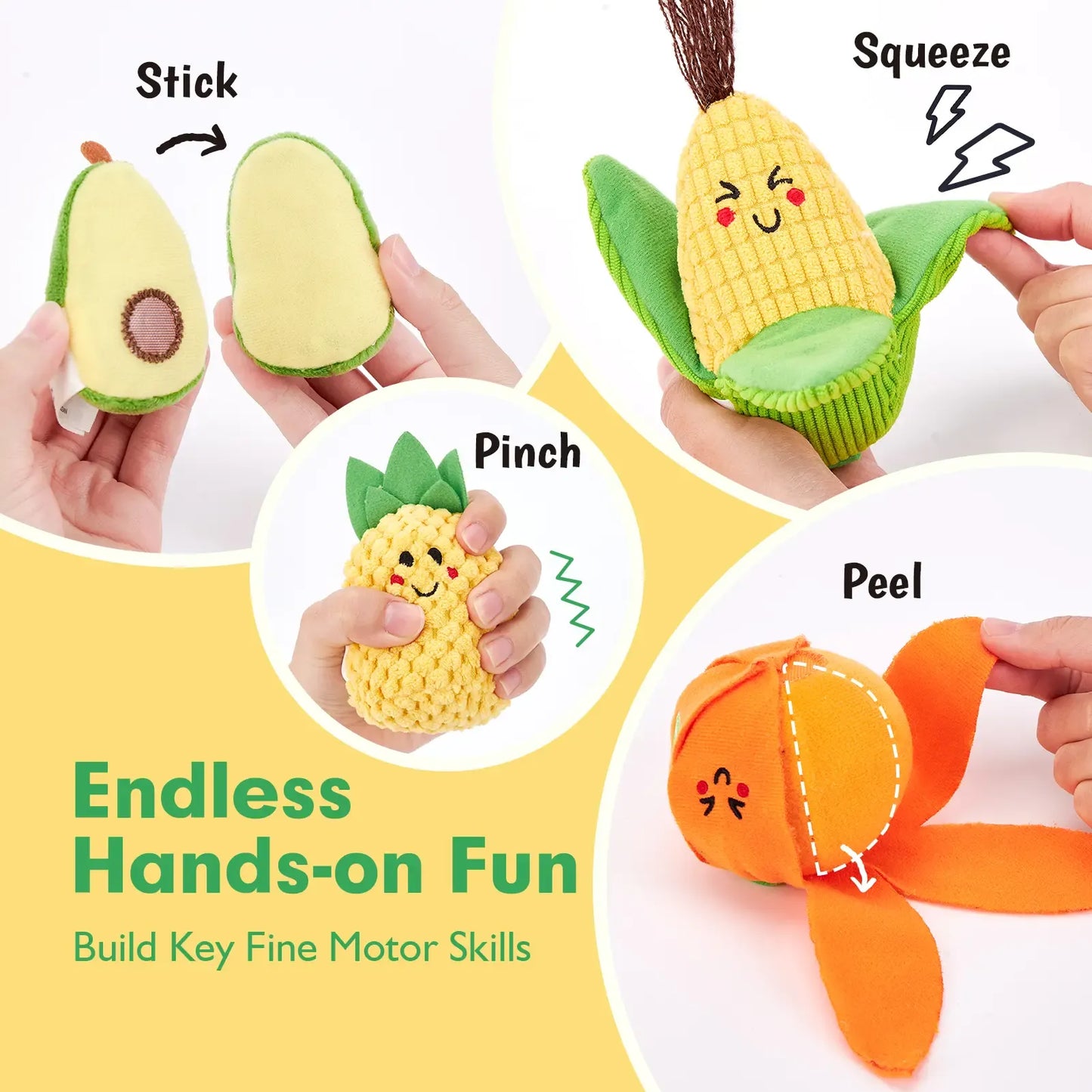 16Pcs Fruit Veggie Sorting Baby Toys