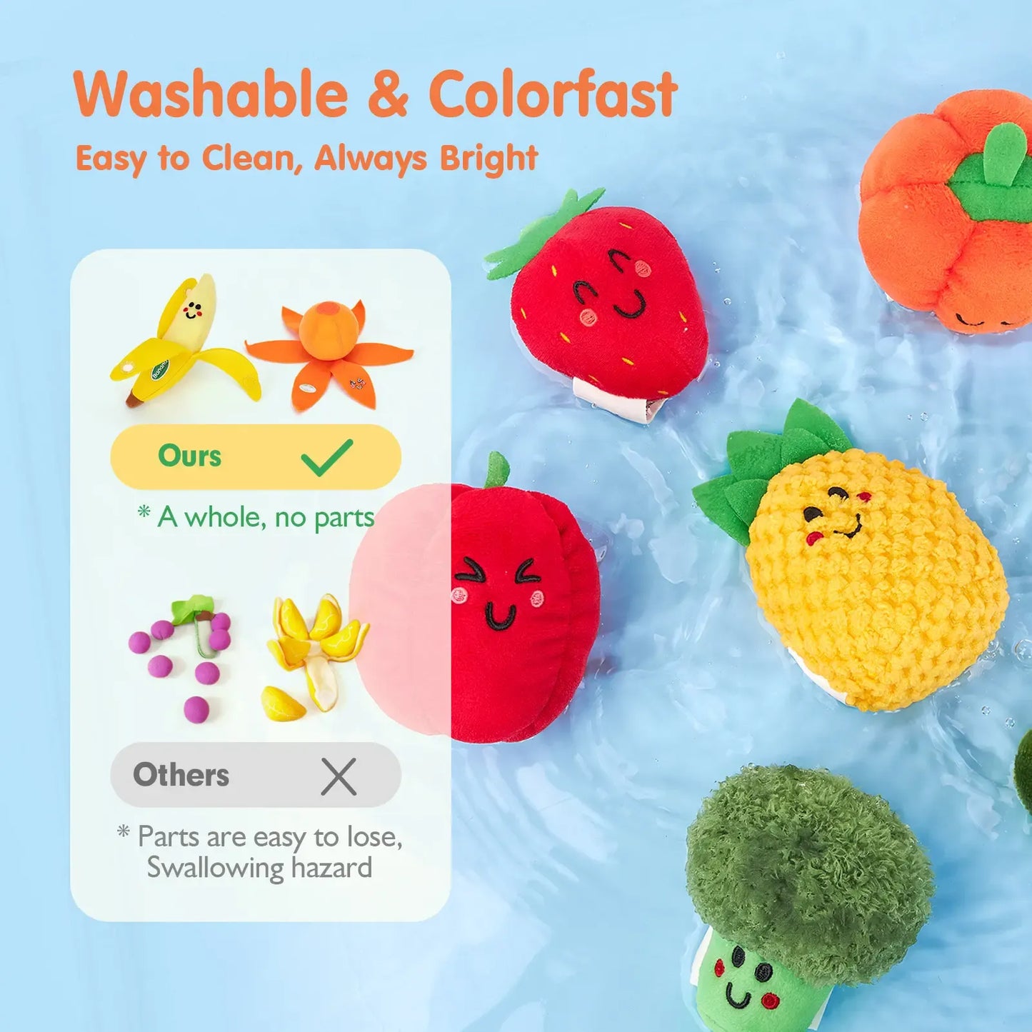 16Pcs Fruit Veggie Sorting Baby Toys