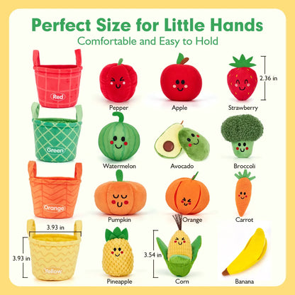 16Pcs Fruit Veggie Sorting Baby Toys