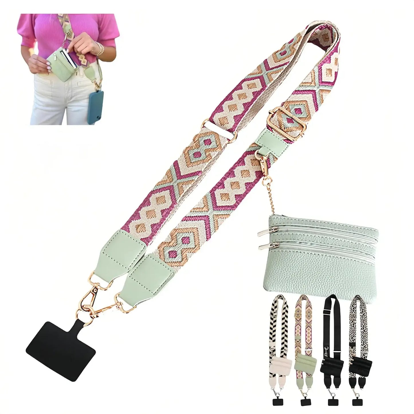 Crossbody Phone Strap with Wallet