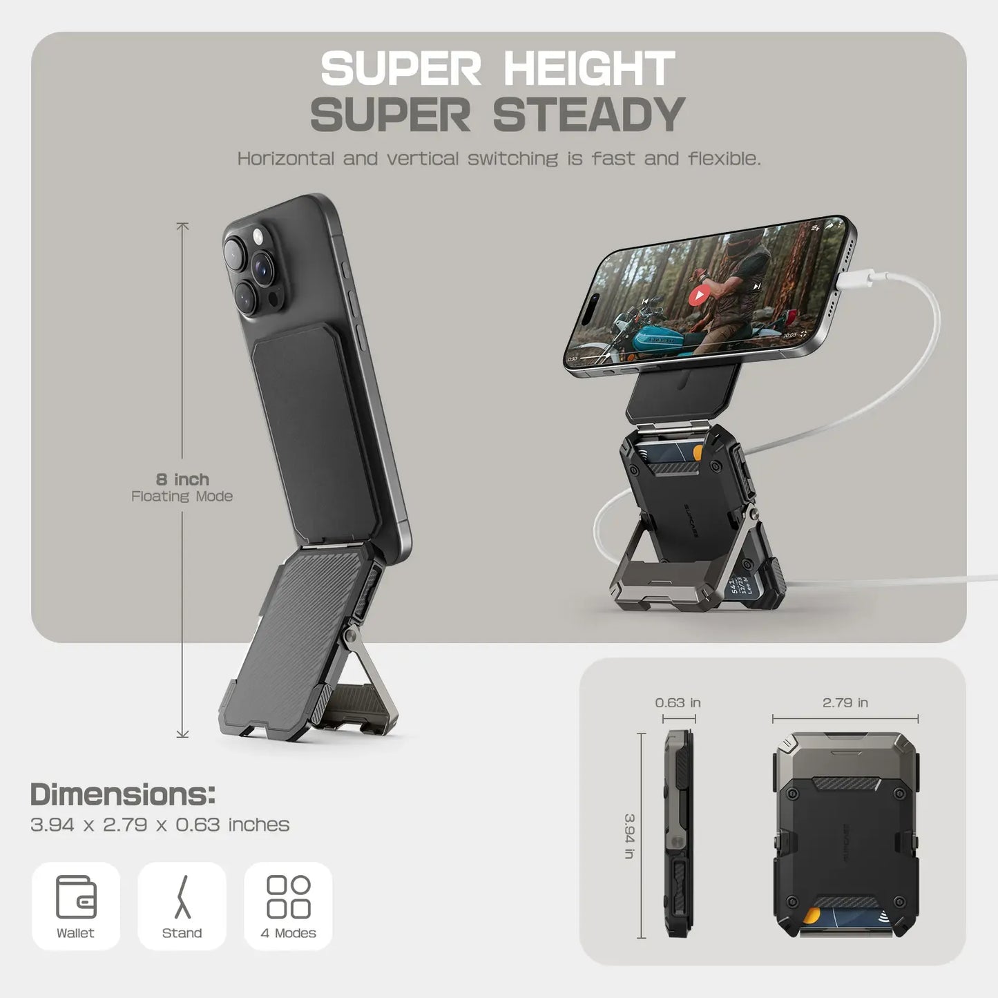 Magnetic Phone Wallet with Stand