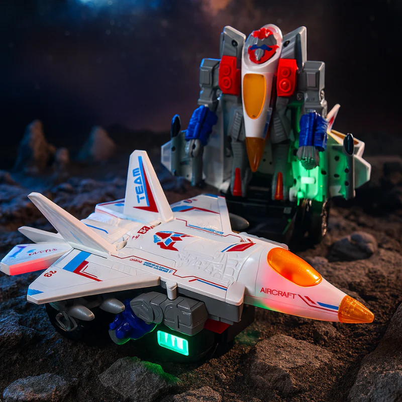 Light-Up Transformable Jet to Robot Toy