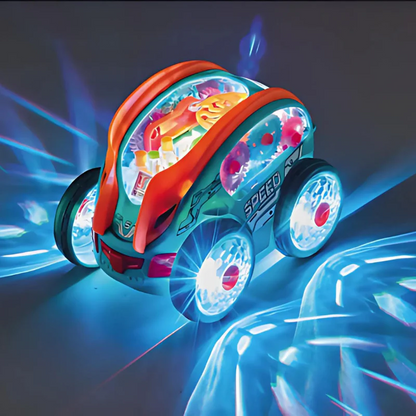 Gear-Driven Dynamic Car with LED Lights