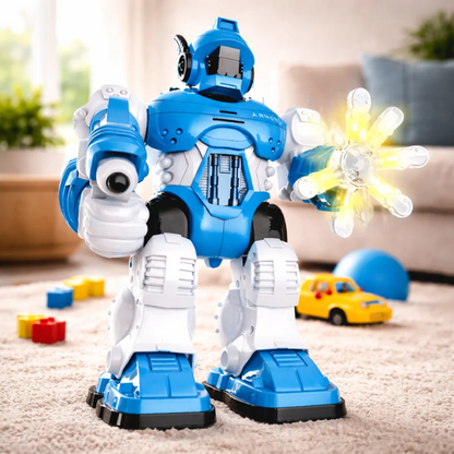 Light-Up Walking Robot Toy with Action Blaster