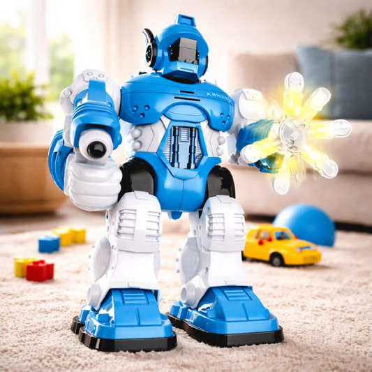 Light-Up Walking Robot Toy with Action Blaster