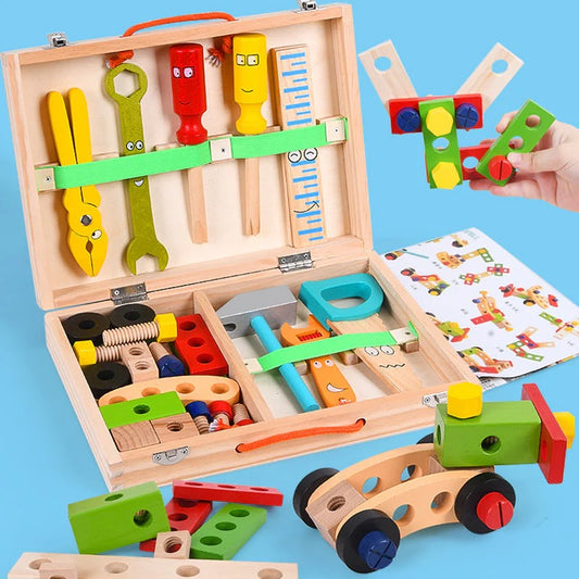 Montessori Wooden Tool Kit for Creative Little Learners