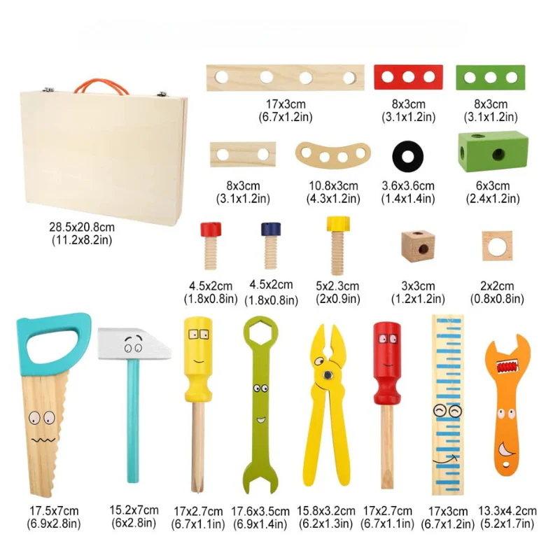 Montessori Wooden Tool Kit for Creative Little Learners