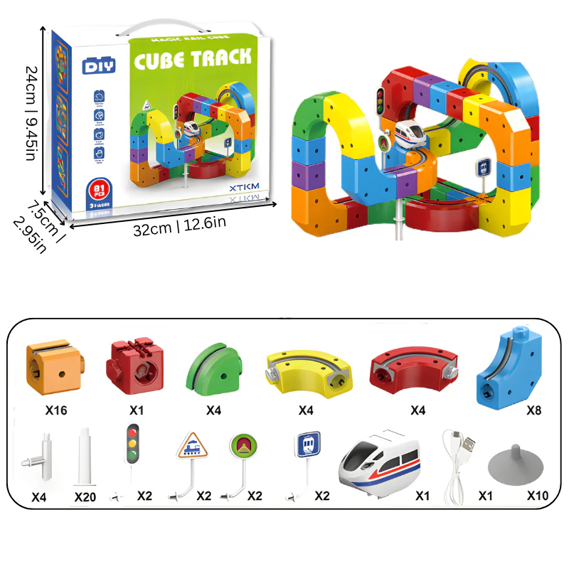 3D STEM Train Track Building Blocks