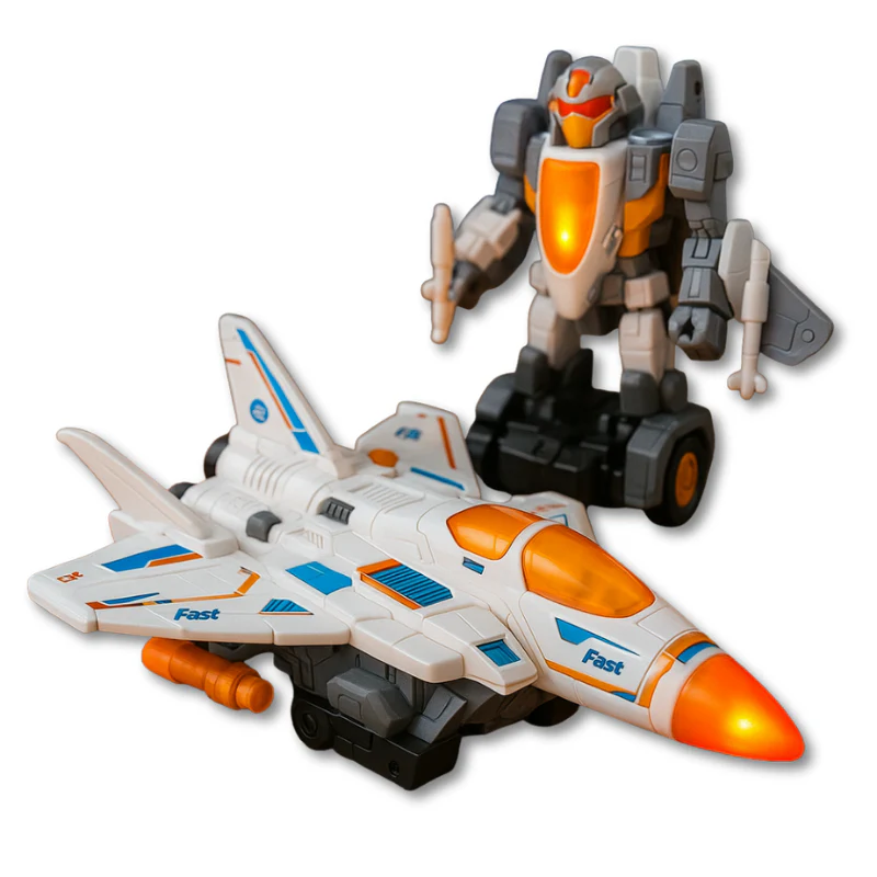 Light-Up Transformable Jet to Robot Toy